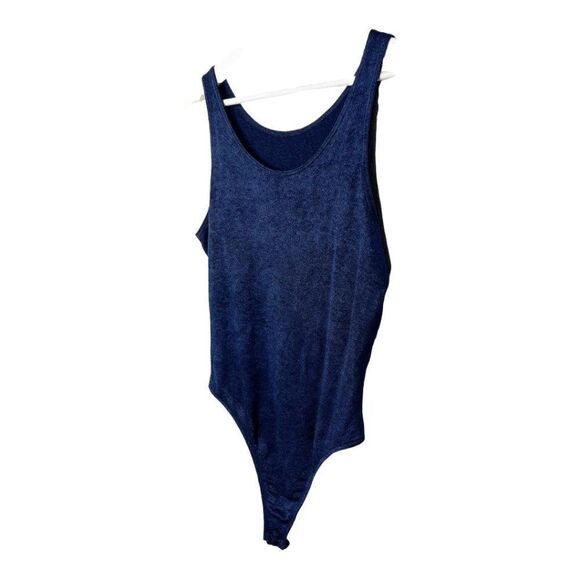 DE LA ROSE Blue Thong Bodysuit  - Picture 2 of 6